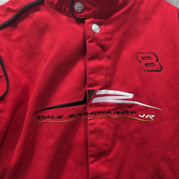 Vintage Dale Earnhardt Jr. Racing Jacket Youth Boys Size 18/20 XL Red Button Up - Picture 2 of 15